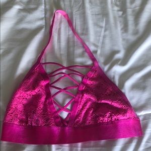 Hot pink halter bralette